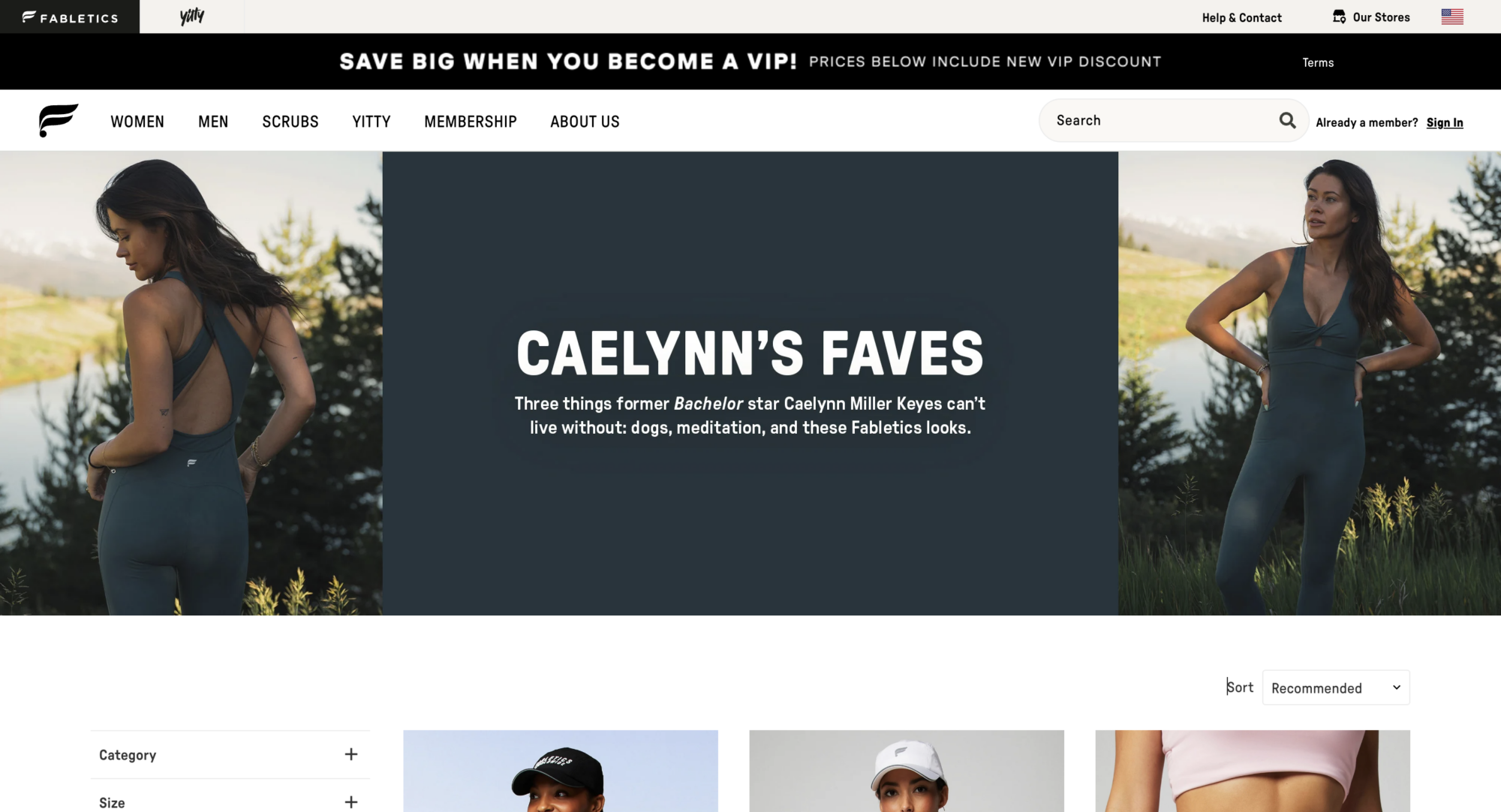 Caelynn's favorites on her Fabletics branded storefront